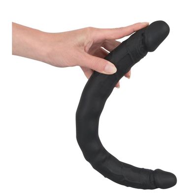 Doppel Dildo Double Dong Äderung 40cm Silikon black schwarz