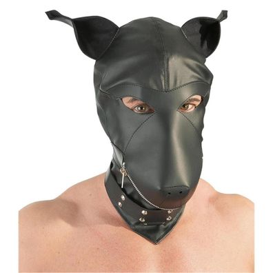 Hundekopf-Maske geschnürt mit Reissverschluß Maske Kopfmaske Fetisch Maske