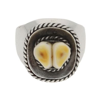 Herrenring Tracht Second Hand 925 Silber mit Grandel, getragen 25321886