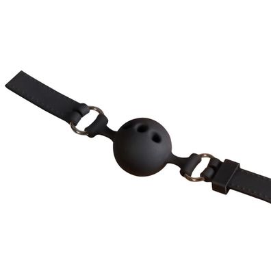 Mundknebel Ø35mm Silikon Luftlöcher Schwarz Verstellbar