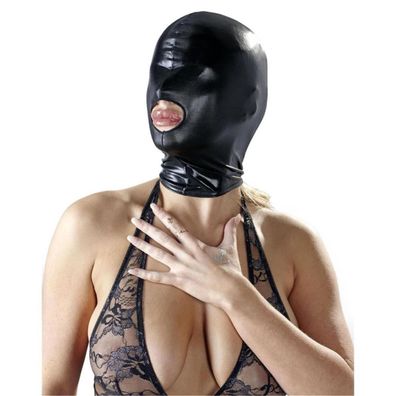 Kopfmaske schwarz Mundfrei Blickdicht Bondage Maske Kopfmaske Fetisch Maske