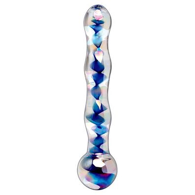 Glasdildo Dildo Icicles No 8 blau 15cm