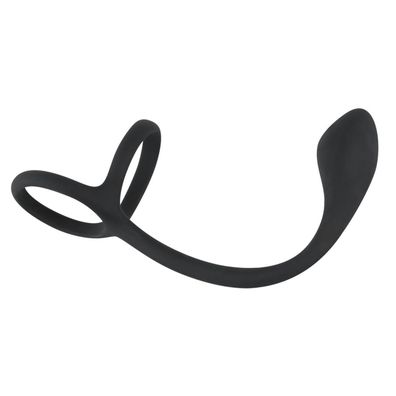 Penisring Cockring Erektion Potenz Anal Haken Plug Black Velvets Cock + Ball ring
