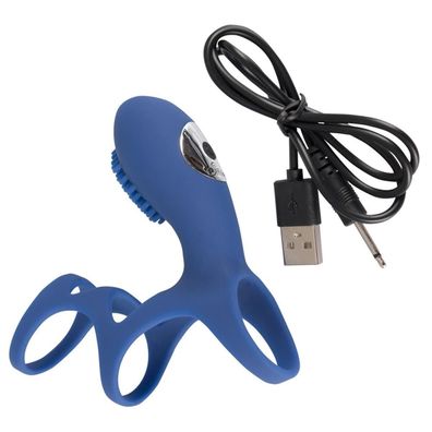 Penisring Cockring Vibration Couple blau