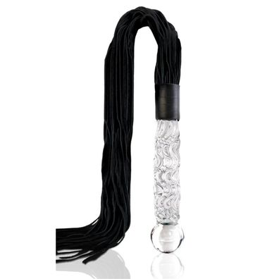 Dildo Glasdildo mit Lederriemen Peitsche Icicles Whip