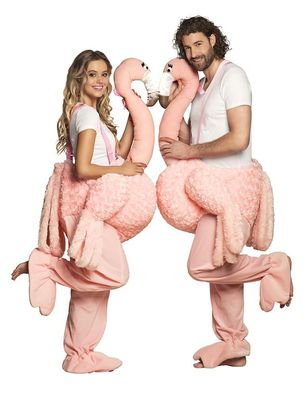 Huckepack auf einem Flamingo