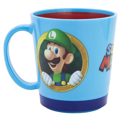 Super Mario Kippsicher Trinkbecher PP 410 ml – Drop Safe Plastikbecher mit Smartgr