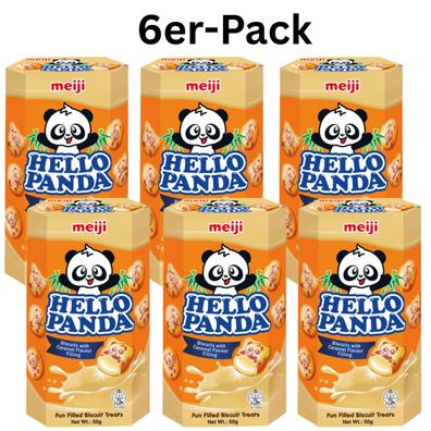 6er-Pack Meiji Hello Panda Kekse Karamelfüllung 50g