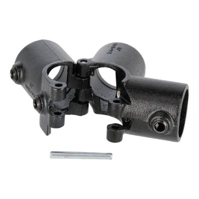 Rohrverbinder 4-fach Kreuzverbinder klappbar schwarz 1 1/2" (48,3 mm), 90? - Durchgan