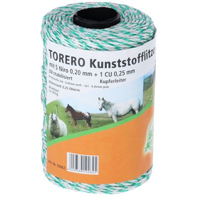 Torero Kunststofflitze?Leitfix, 0,25 Ohm/m, wei?/gr?n, 200m