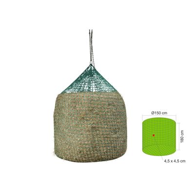 Heunetz f?r Rundballen zum Aufh?ngen, ?150 x 180cm, 4,5cm