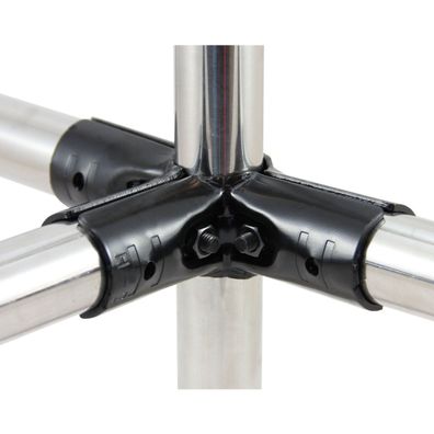 Verbinder dreiseitig schwarz f?r 28 mm Rohre