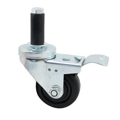 Rad schwarz 75 mm mit Bremse, Gummi