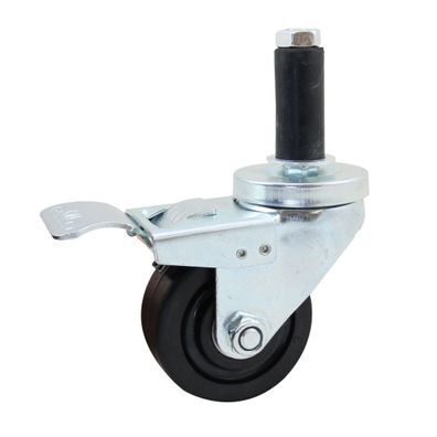 Rad schwarz 75 mm mit Bremse, Gummi, ESD