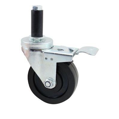 Rad schwarz 100 mm mit Bremse, Gummi, ESD