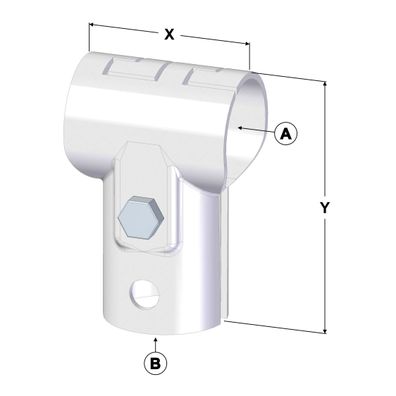 T-Schelle verzahnt, geteilt, A 3 1/2" (101,3 mm) x B 2" (60,3 mm)