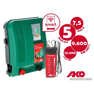 AKO Duo Power X6000 smart Weidezaunger?t 12V / 230V, 7,5/5 Joule