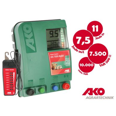 AKO Power Station XDi 7500 digital, 12/230 V Weidezaunger?t, 11/7,5 Joule
