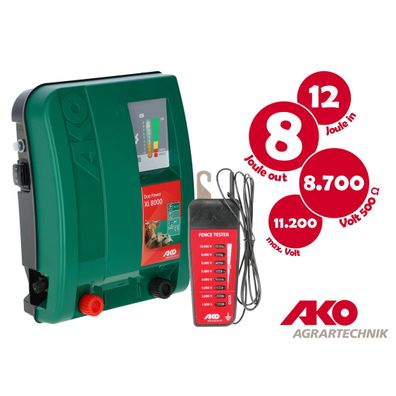 AKO Duo Power Xi8000, 12V / 230V Weidezaunger?t, 8 Joule