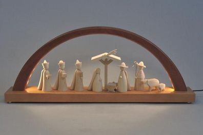 Schwibbogen Christi Geburt natur HxB= 16x40cm NEU Lichterbogen Fensterbogen Spitz