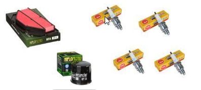 Wartungssatz Ölftilterset Zündkerzen spark splug passt an Suzuki Gsx-S 750 17-20