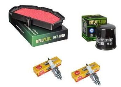 Wartungssatz Ölftilterset Zündkerzen spark splug passt an Kawasaki Kle 650 15-22