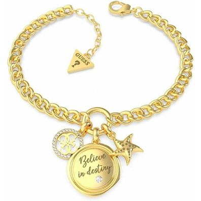 Fashion gold-plated bracelet with three pendants UBB70054-S