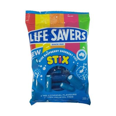 Life Savers Blue Raspberry Sherbert Fizz Stix 200 g