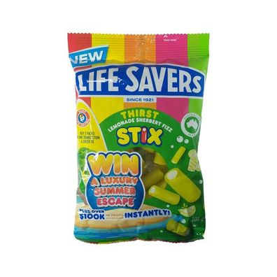 Life Savers Thirst Lemonade Sherbert Fizz Stix 200 g