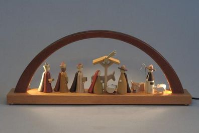 Schwibbogen Christi Geburt natur dunkel HxB= 16x40cm NEU Lichterbogen Fensterboge