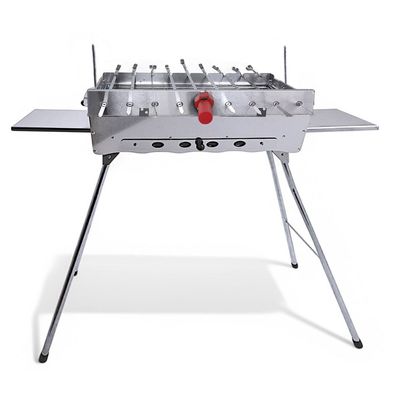 Mangal Astana Edelstahl 2 mm Schaschlickgrill Spießdreher 9 Spieße