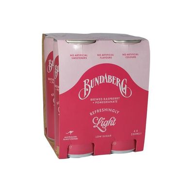 Bundaberg Raspberry & Pomegranate Can - Australian Import 4x250 ml