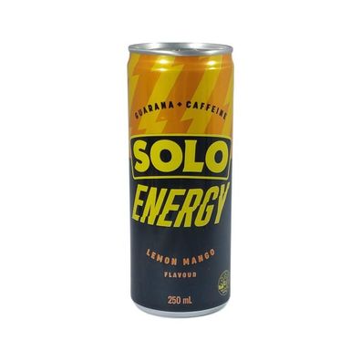 SOLO Energy Drink Lemon Zero Sugar Guarana + Caffeine 250 ml