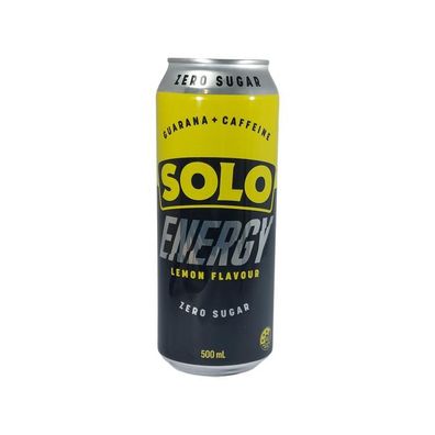 SOLO Energy Drink Lemon Zero Sugar Guarana + Caffeine 500 ml