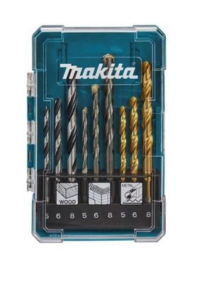Makita D-71962 Bohrer-Set 9tlg. geeignet für 3xHolz, 3xMetal, 3xBeton 5, 6, 8 mm