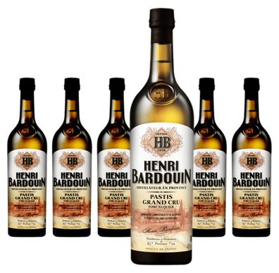 6 x Distilleries et Domaines de Provence Pastis Henri Bardouin