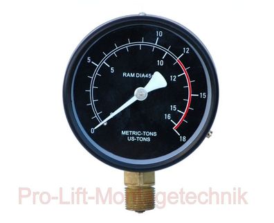 Manometer für 12t Werkstattpresse, J, 00985