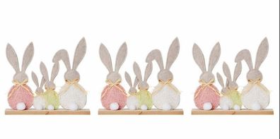 3 Stück Osterhasenfamilie Aufsteller Osterhase 30cm Ostern Osterdeko Frühling