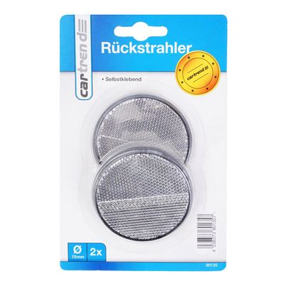2x Rückstrahler rund selbstklebend Weiß