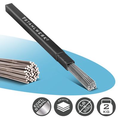 Stahlwerk Schweißstäbe WIG ER307Si Edelstahl hochlegiert Ø 1,6 mm x 500 mm 2 kg