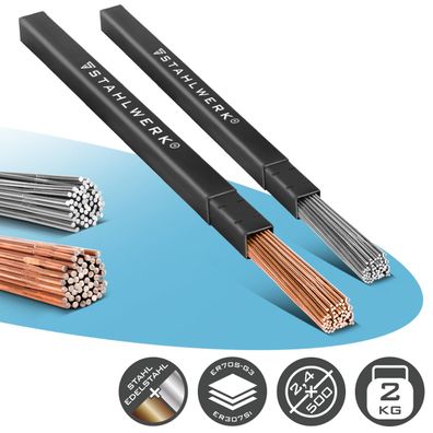 Stahlwerk Schweißstäbe Set ER70S-G3 & ER307Si Ø 2,5/2,4 x 500 mm je 1 kg