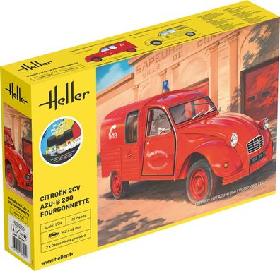 Heller 1:24 58701 Starter KIT Citroen 2CV AZU-B 250 Fourgonnette - NEU