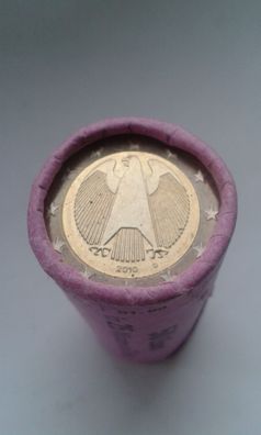 Original Rolle 2 euro Rolle 2010 Kursmünze Präge D (München) Sichtrolle