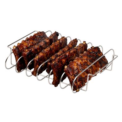 eluno Spareribs Halter, Rippchenhalter für Smoker, Grill und Backofen, Edelstahl