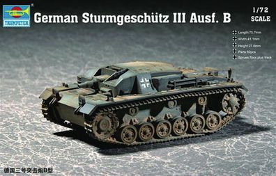 Trumpeter 1:72 7256 German Sturmgeschütz III Ausf. B - NEU