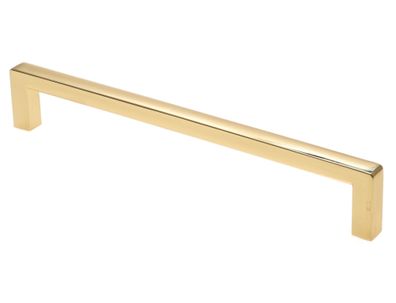 Möbelgriff BA 160 mm Gold glänzend Messing poliert Küchengriff schmal modern