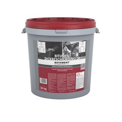 28 kg Botament 2K Bitumen-Dickbeschichtung Bauwerksabdichtung Keller Abdichtung Wand