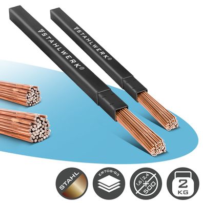 Stahlwerk Schweißstäbe WIG Set ER70S-G3 Stahl Ø 1,6 und Ø 2,4 x 500 mm