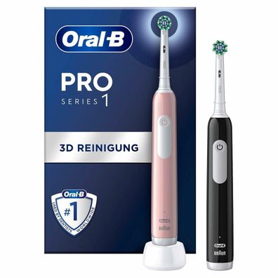 Elektrische Zahnbérste Oral-B Pro Series 1, 2er-Set, rosa und schwarz
