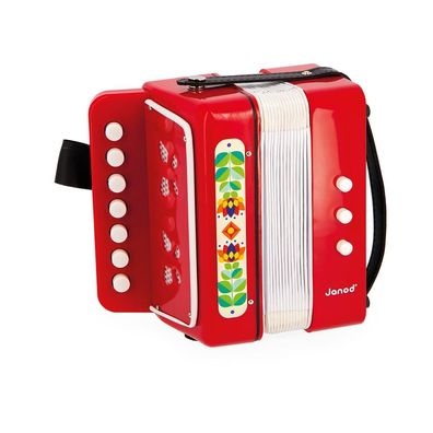 Musikinstrument Janod Gioia Rotes Akkordeon fér Kinder